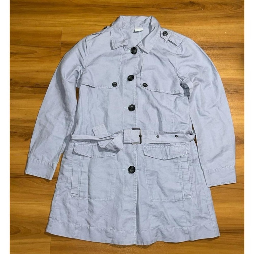 Womens CAbi Tanner Belted Linen Blend Lightweight Casual Trench Jacket